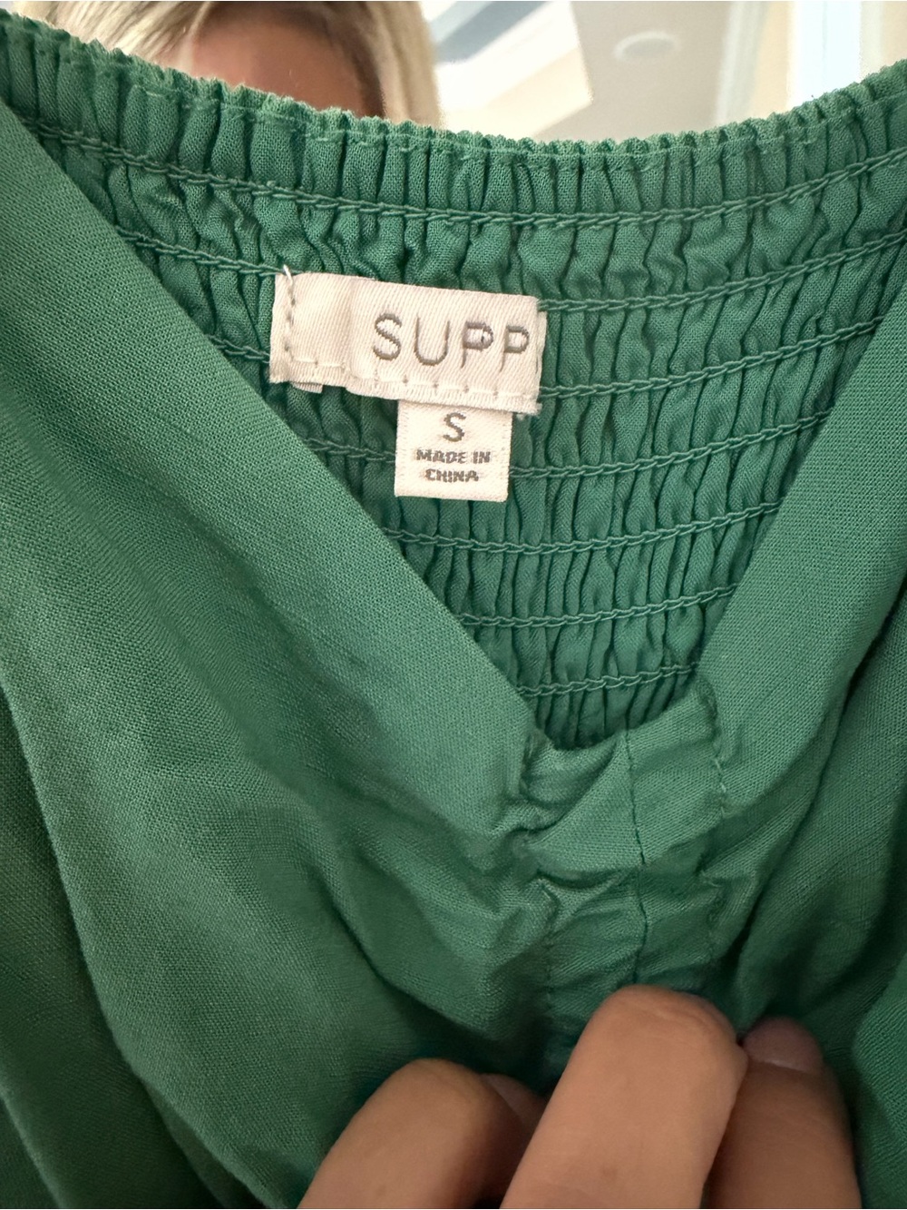 Z Supply Green Spaghetti-Strap Maxi Dress with Ruched Bodice - Picture 2 of 2